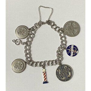 S.P.E.B.S.Q.S.A. Bracelet Charms Barbershop Harmony Society Silver & Enamel